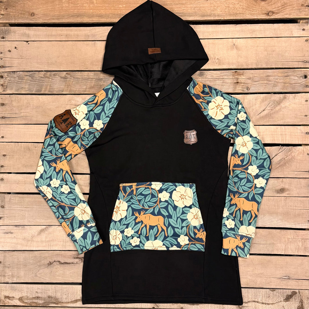 Printed Sleeve Tunic Hoodie