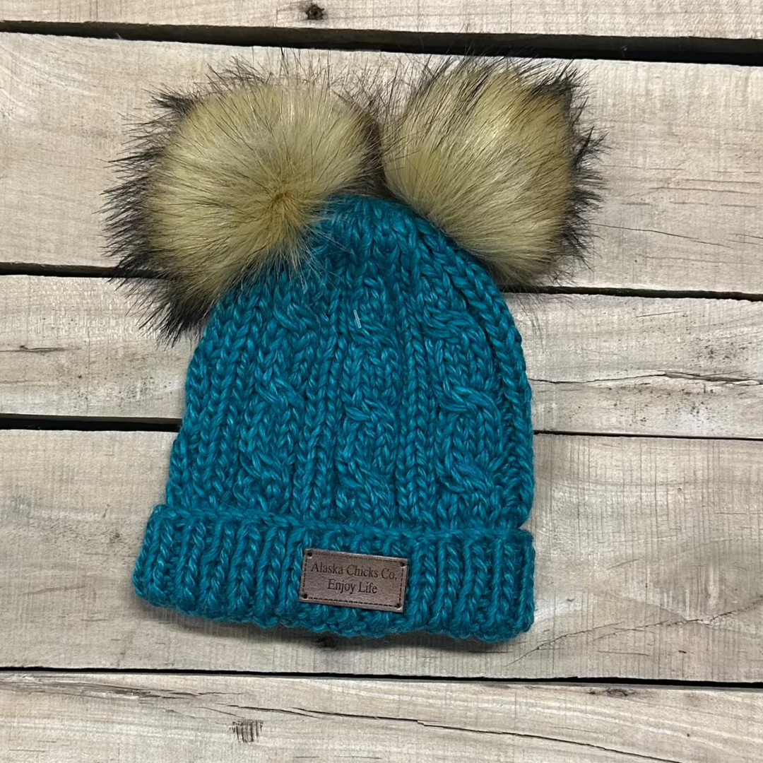 Girl's Alaska Chicks Double Pom Hat