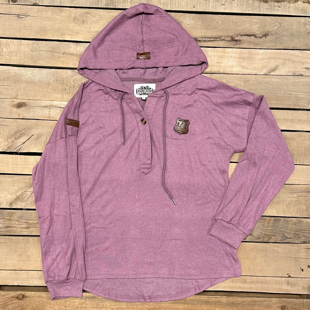 Drop-Shoulder T-Shirt Hoodie With Buttons
