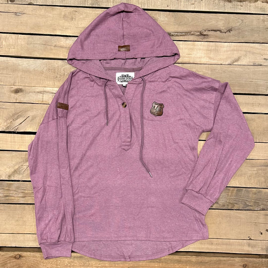 Drop-Shoulder T-Shirt Hoodie With Buttons