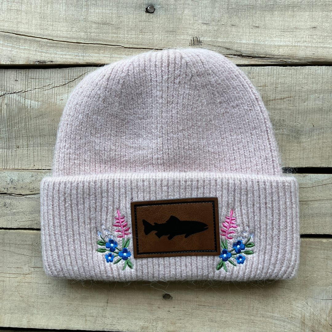 Embroidered Fuzzy Beanie