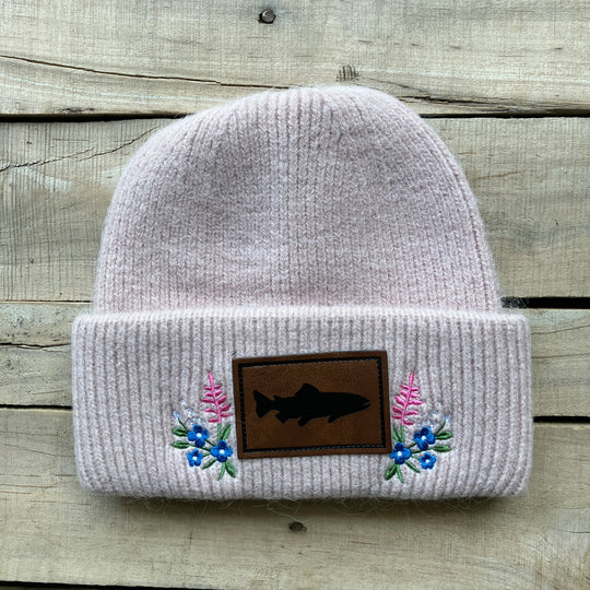 Embroidered Fuzzy Beanie