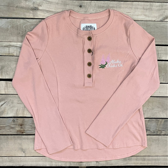 Embroidered Long-Sleeve Henley