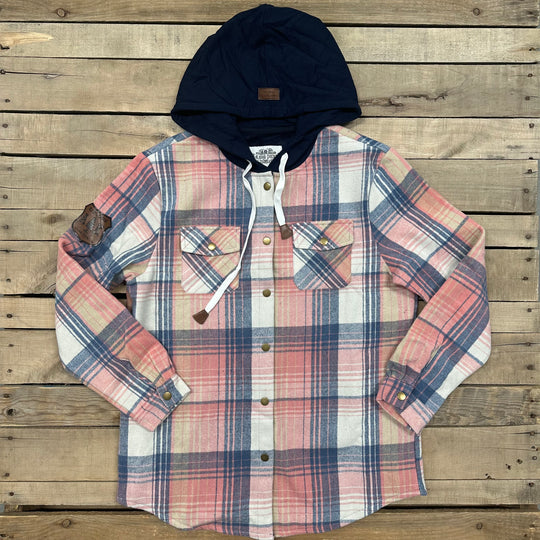 Hooded Flannel Shacket - Lined