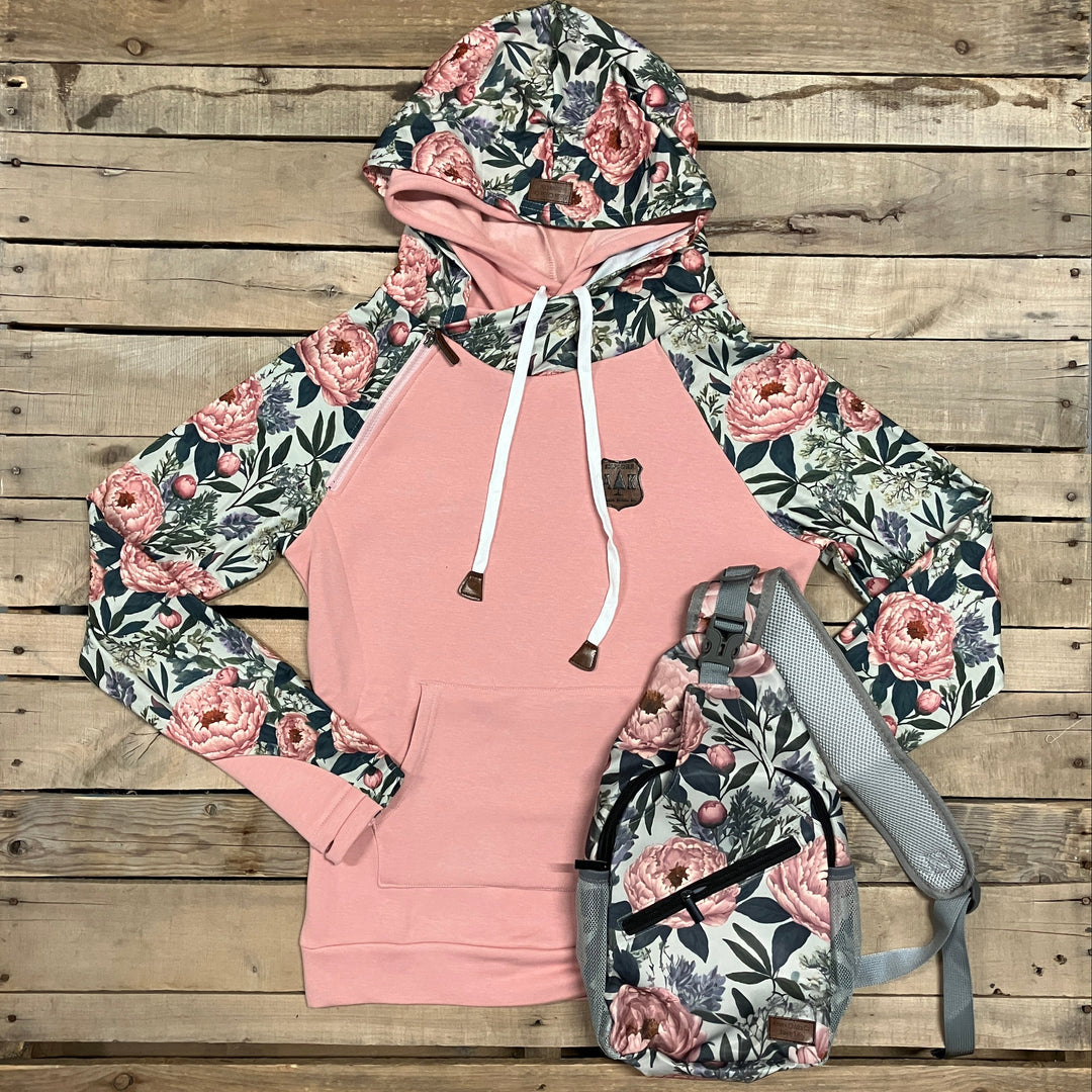 Vintage Peony Sleeve Hoodie