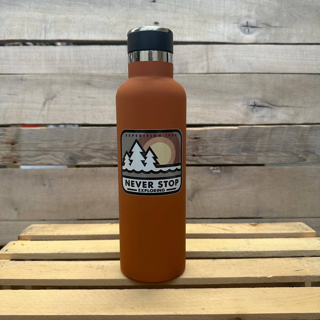 Block Color Bottle Block Never Stop Exploring Water Bottle – Alaska Chicks Co