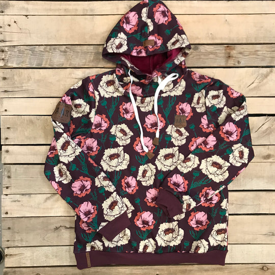 Solid Floral Hoodie