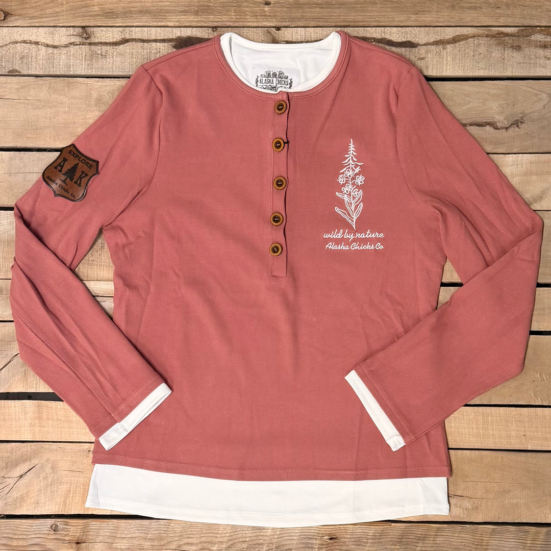 Wild By Nature Double-Layer Henley