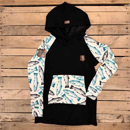 Printed Sleeve Tunic Hoodie