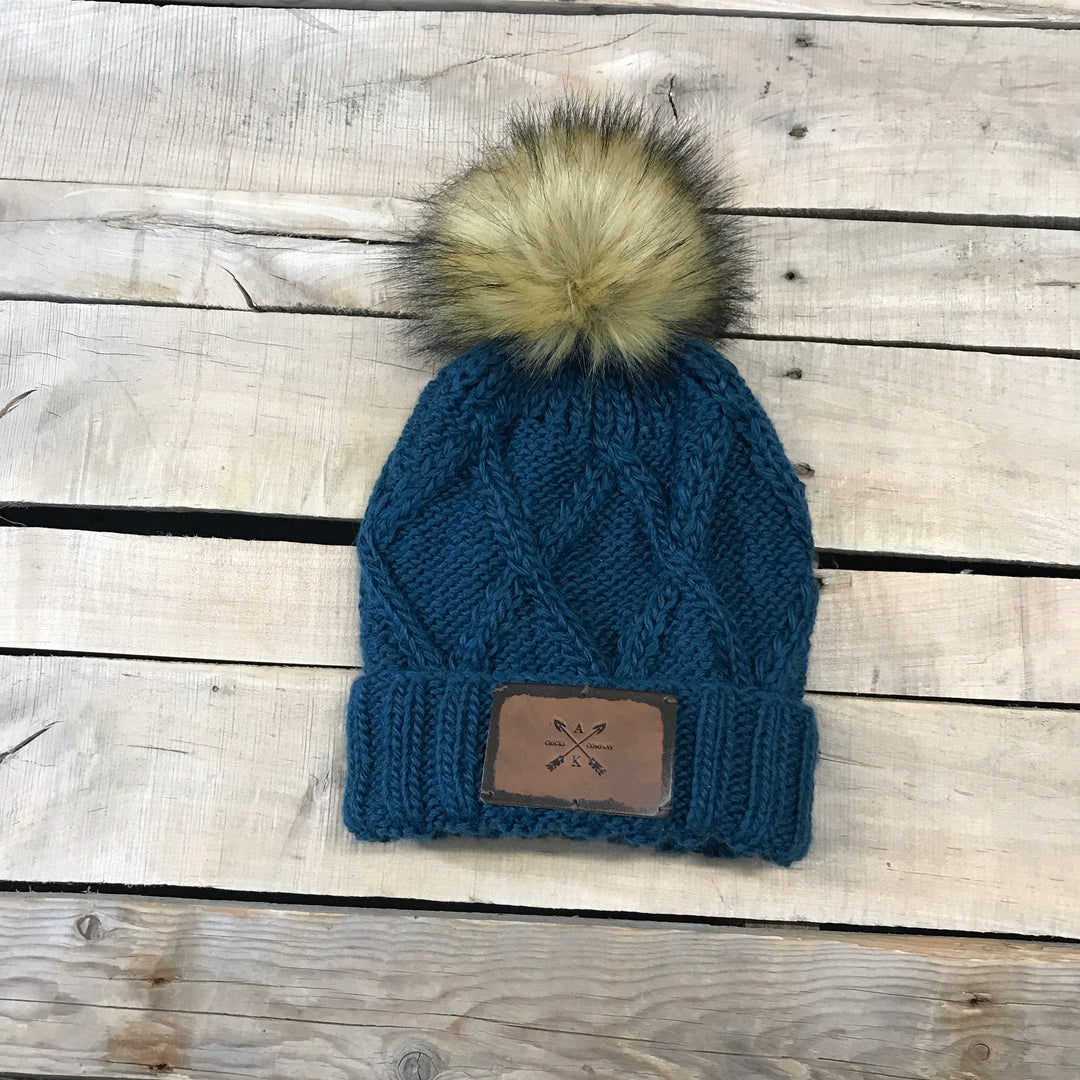 Wholesale: Cross Knit Faux Puff Hat