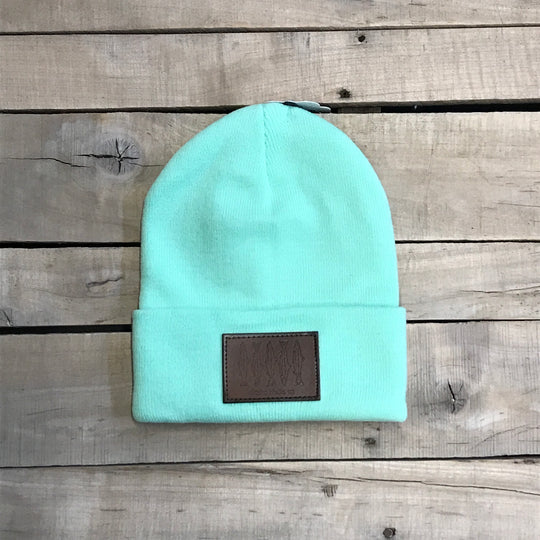 Salmon Sketch Beanie - Leather Patch