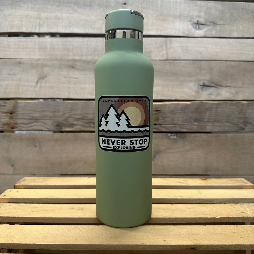 Never Stop Exploring Water Bottle