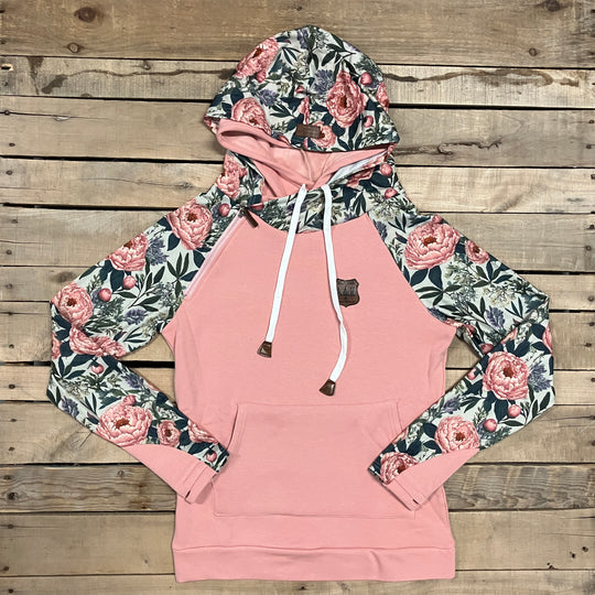 Vintage Peony Sleeve Hoodie