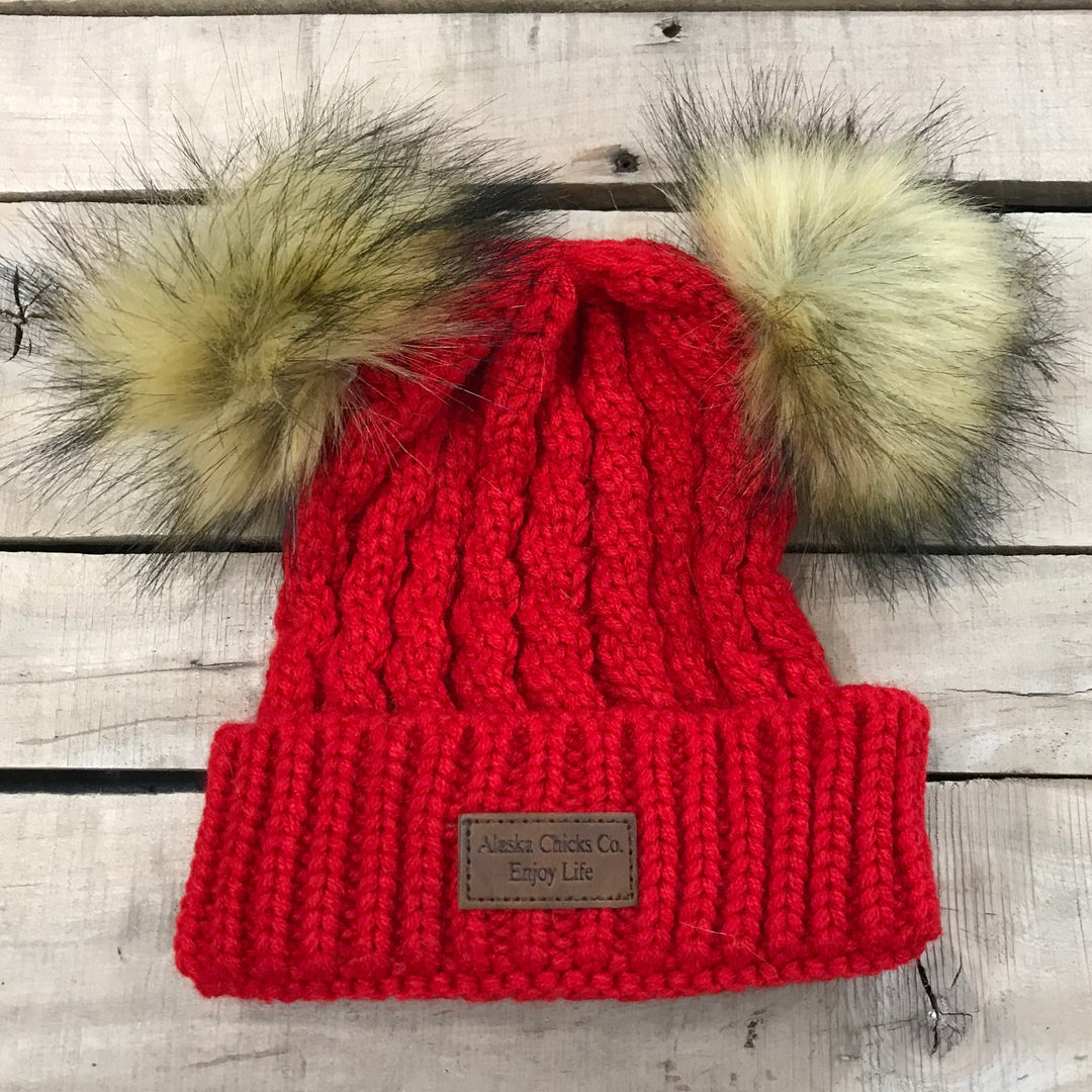 Girl's Alaska Chicks Double Pom Hat