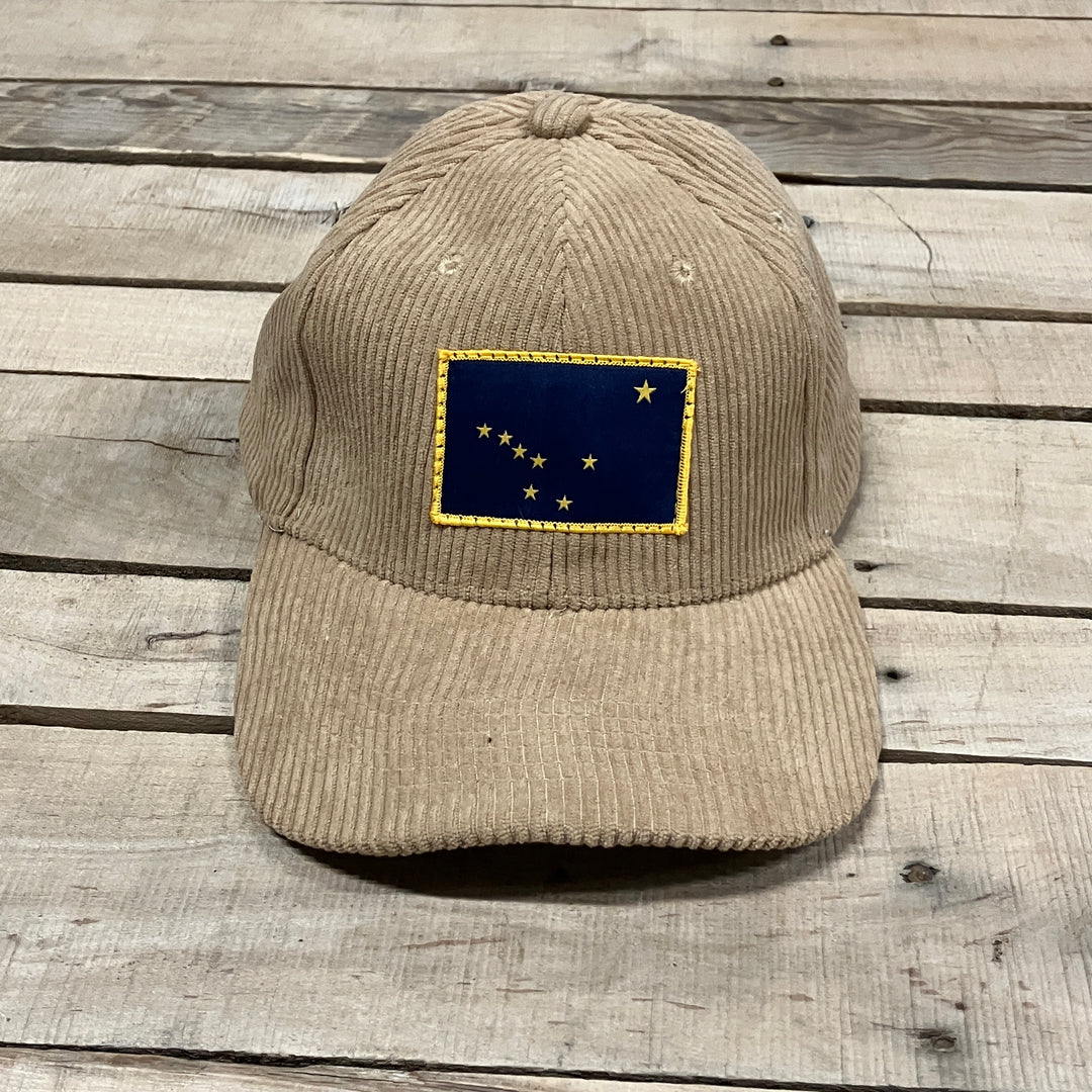 Alaska Flag Patch Corduroy Trucker Hat