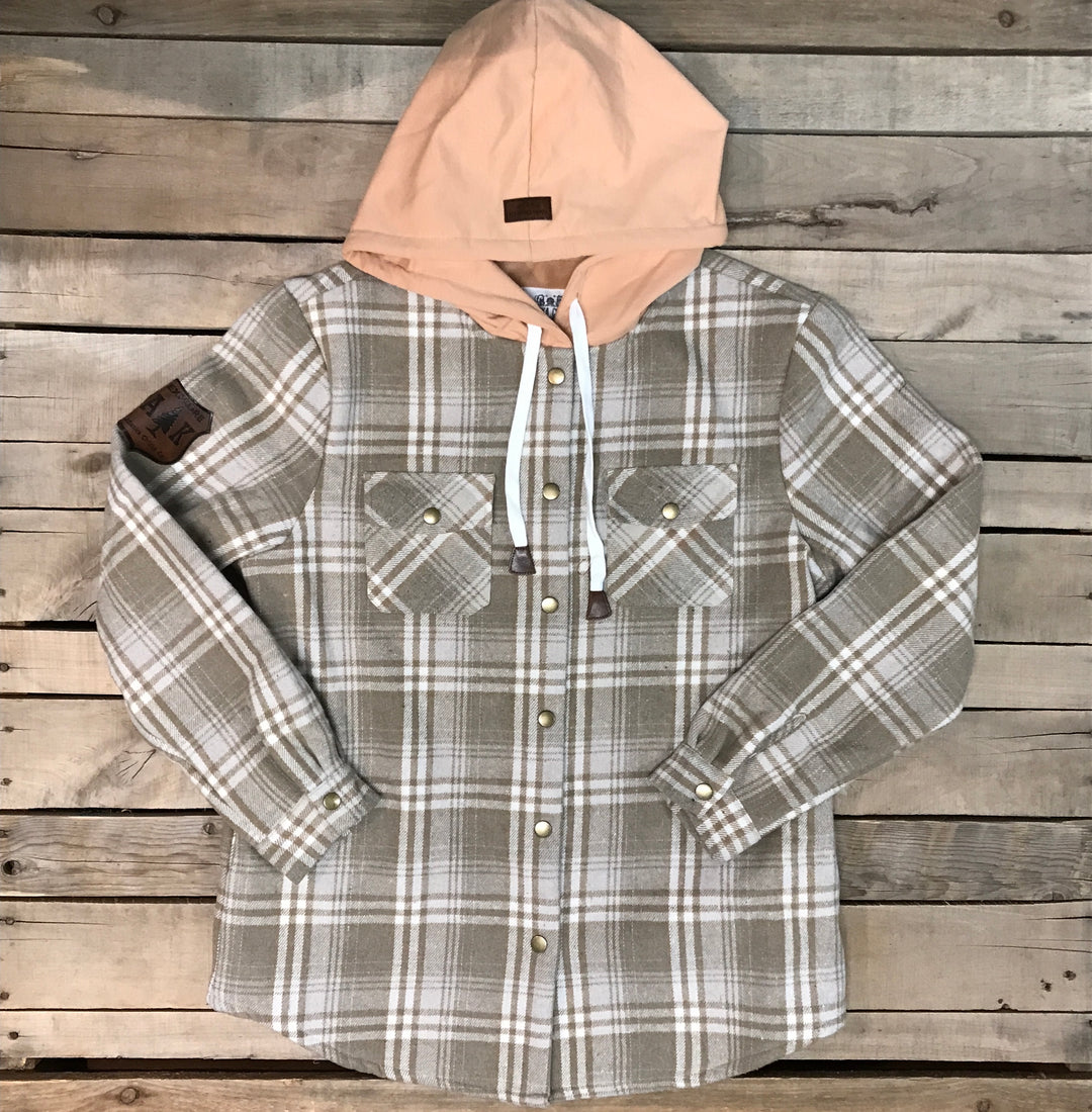 Hooded Flannel Shacket - Lined