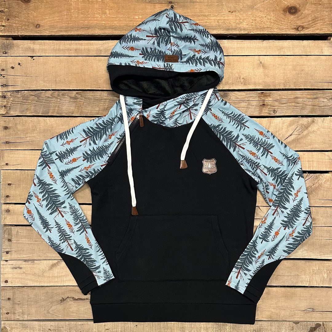 Forest & Fireweed Sleeve Hoodie – Alaska Chicks Co Forest & Fireweed Sleeve Hoodie – Alaska Chicks Co