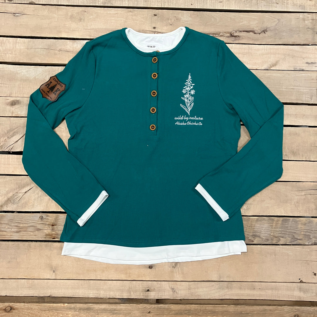 Wild By Nature Double-Layer Henley