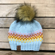Multi-Colored Single Tree Knit Hat