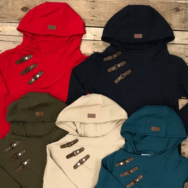 Side snap hoodie hotsell