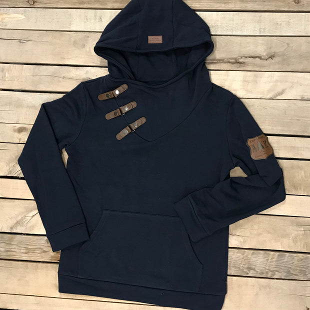 Side snap hoodie sales