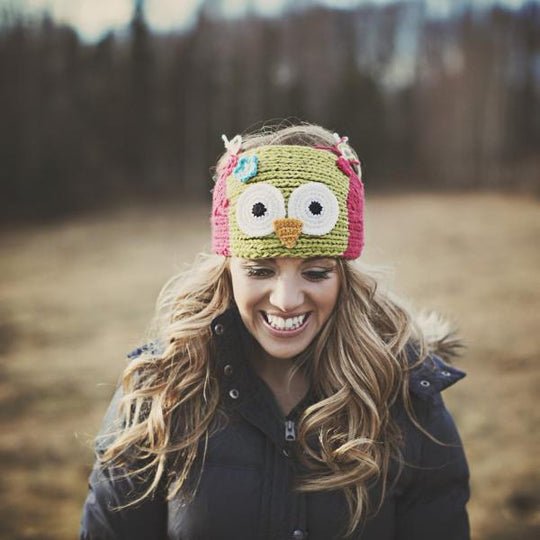 Kids OR Adult Owl Headwrap (fleece lined) 