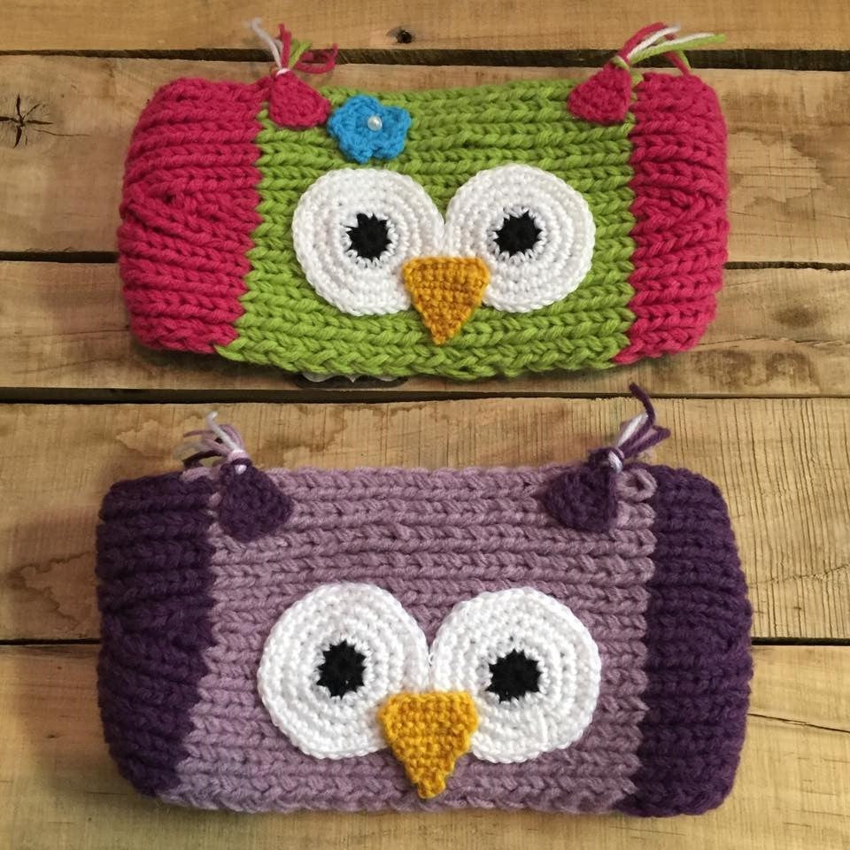 Kids OR Adult Owl Headwrap (fleece lined) 