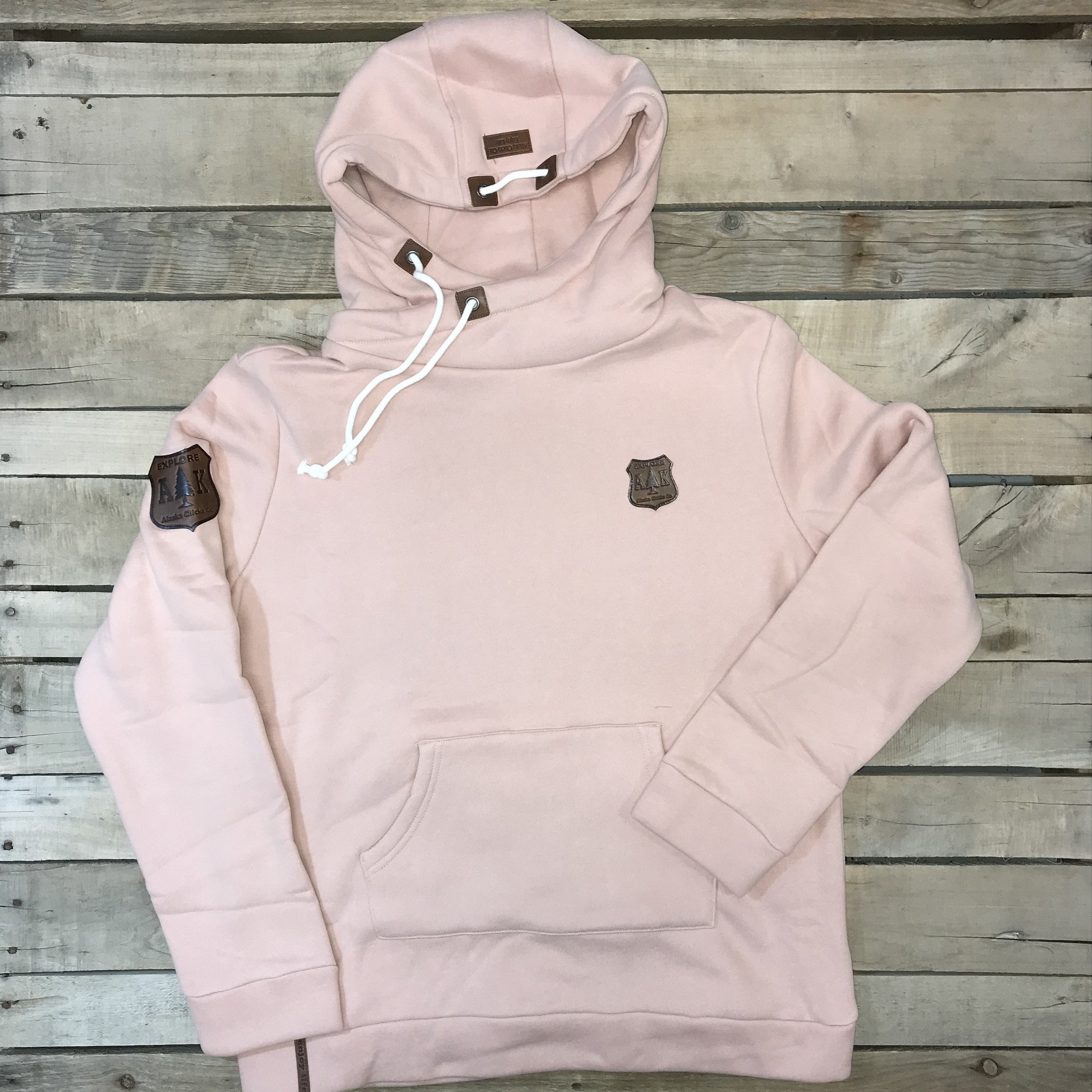 Lazy Mountain Leather Patch Hoodie – Alaska Chicks Co