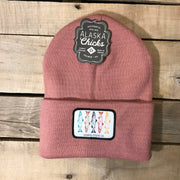 Salmon Sketch Beanie - Colored Fish On White Patch