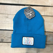 Salmon Sketch Beanie - Colored Fish On White Patch