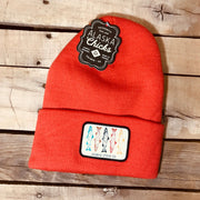 Salmon Sketch Beanie - Colored Fish On White Patch