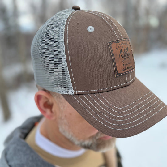 Expedition Leather Patch Trucker Hats