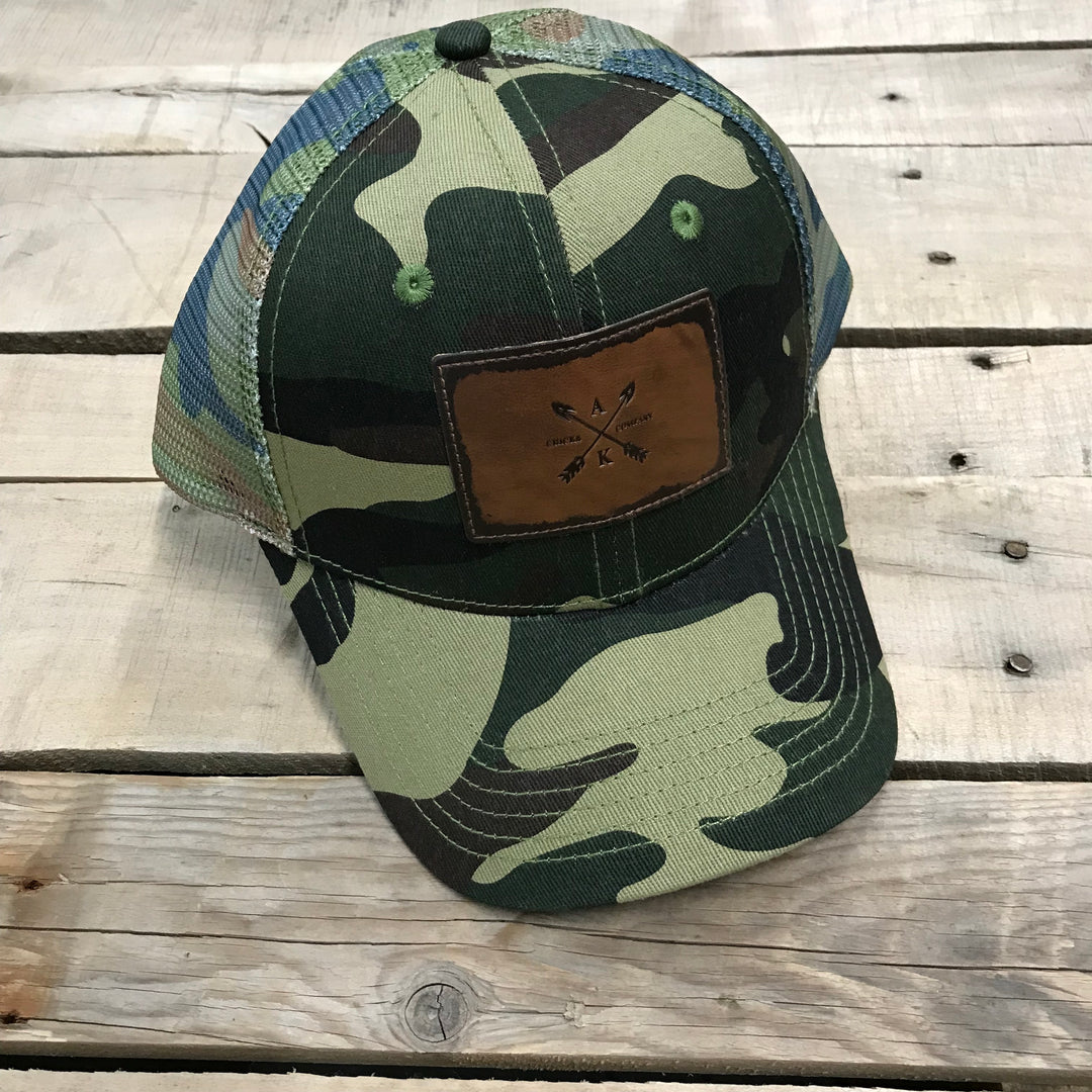 Crossed Arrow Leather Patch - Trucker Hat