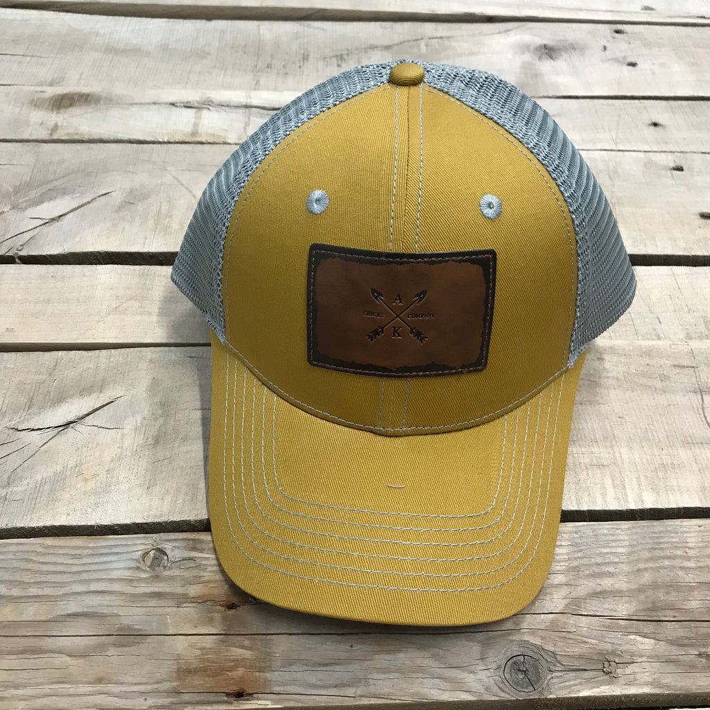 Crossed Arrow Leather Patch - Trucker Hat – Alaska Chicks Co