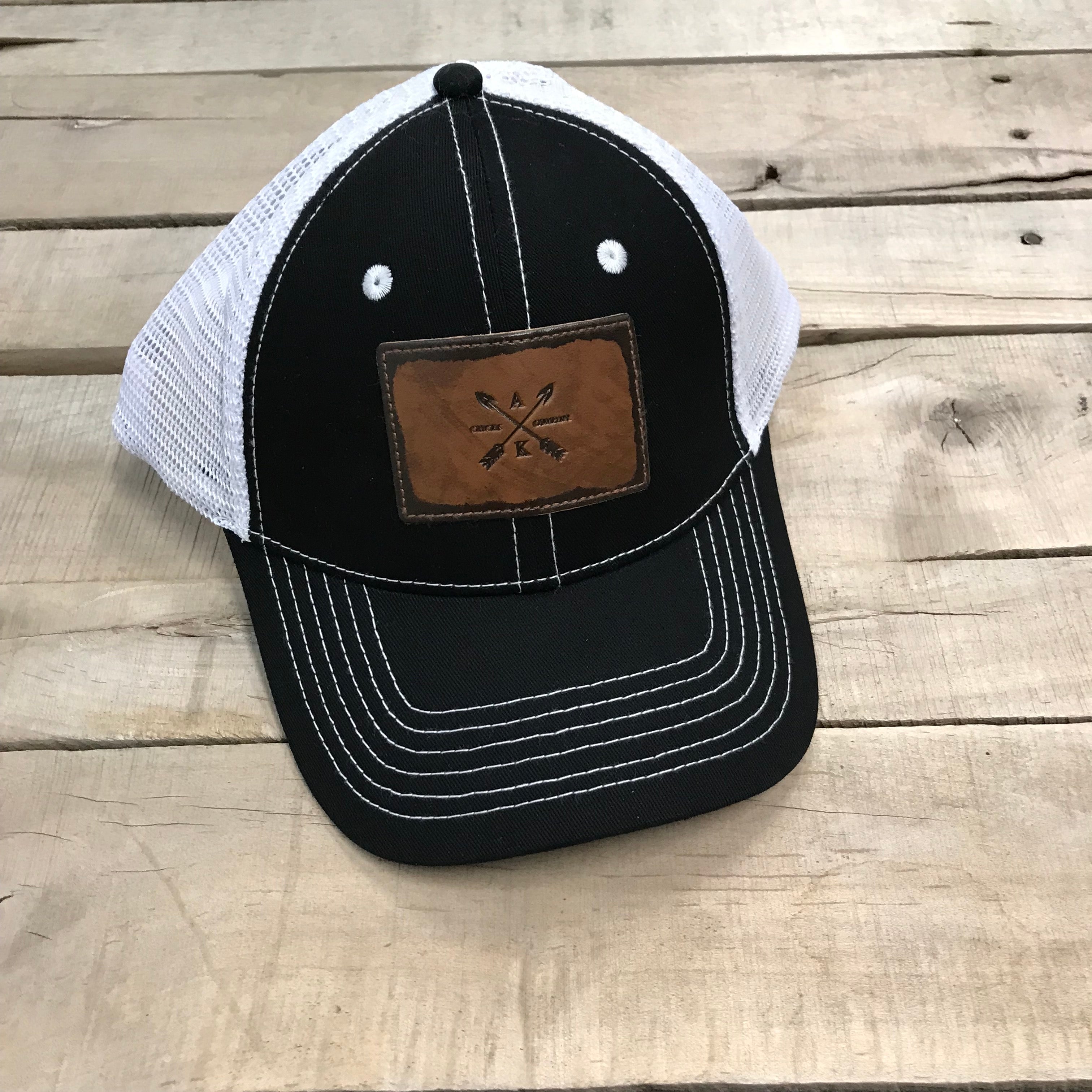 Crossed Arrow Leather Patch - Trucker Hat – Alaska Chicks Co