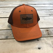 Salmon Leather Patch Trucker Hat