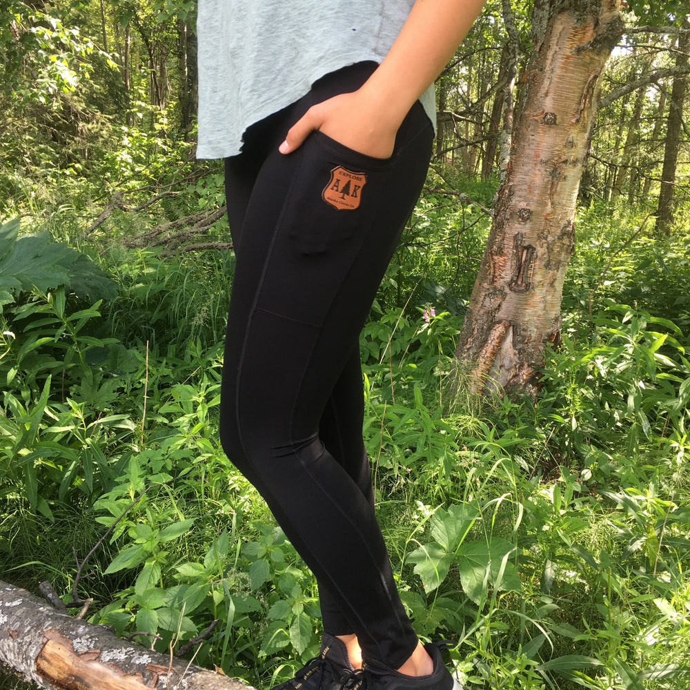 Leather Shield Patch Athletic Leggings