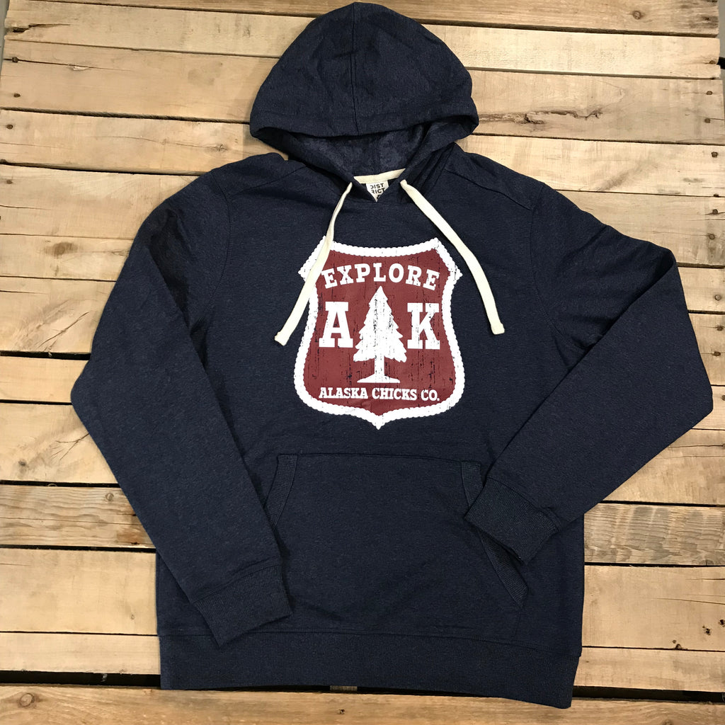 Explore AK Patch Hoodie- Clearance - 2XL only! – Alaska Chicks Co