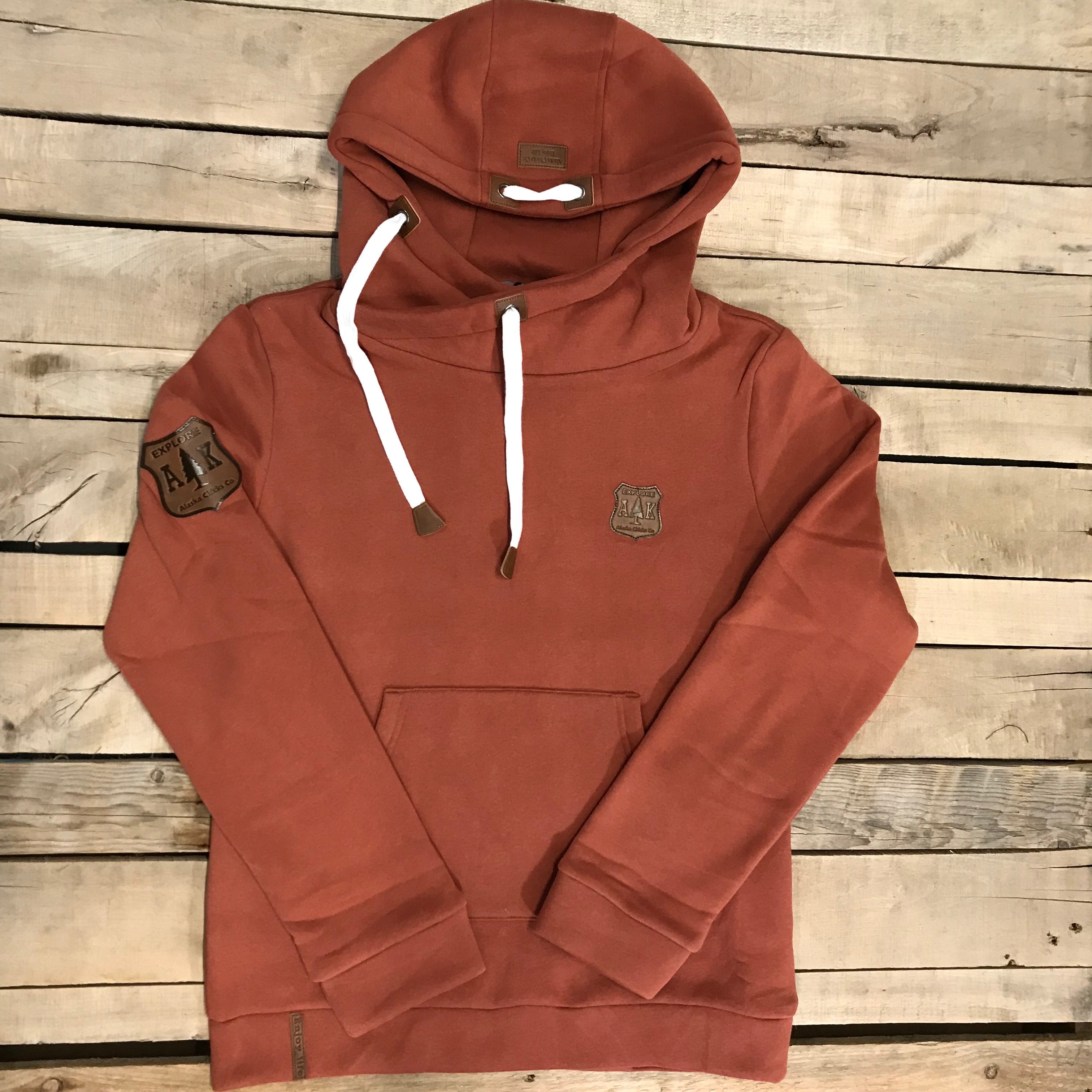 Lazy Mountain Leather Patch Hoodie – Alaska Chicks Co