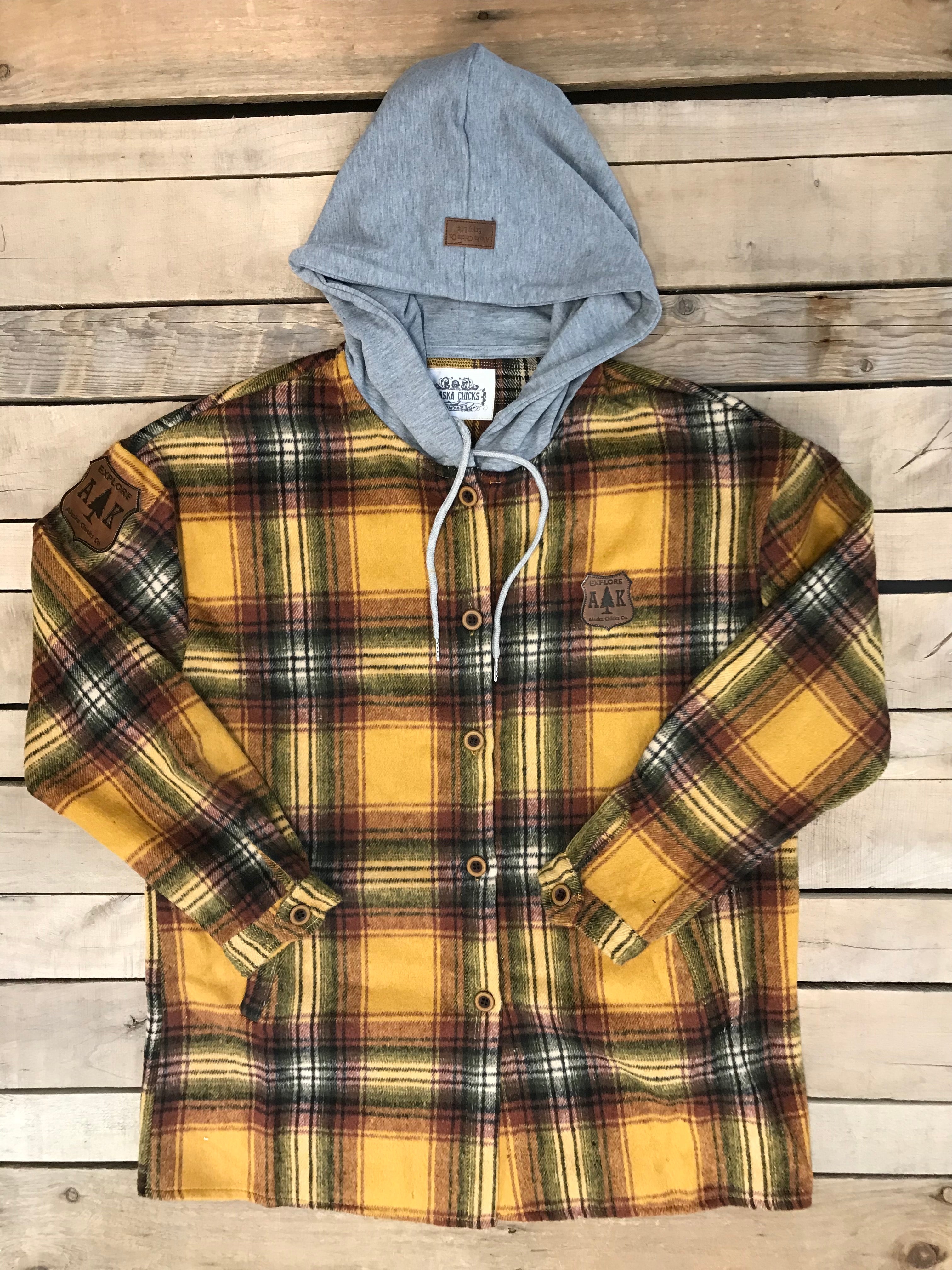 Hoodie with plaid best sale