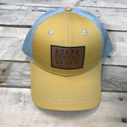 Salmon Sketch Trucker Hat - Leather Patch